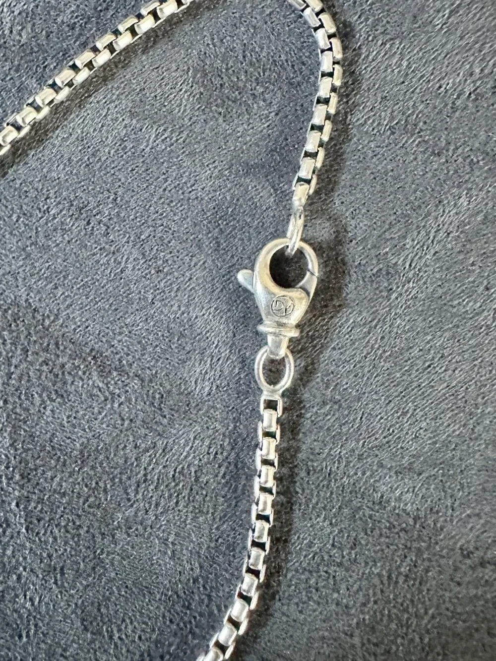 David Yurman Skull Key Pendant w/ Black Diamonds & DY Box Chain Necklace - 20